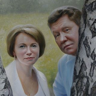 «А. Б. Миллер с супругой». Холст, масло, 60х50 см., 2013г.